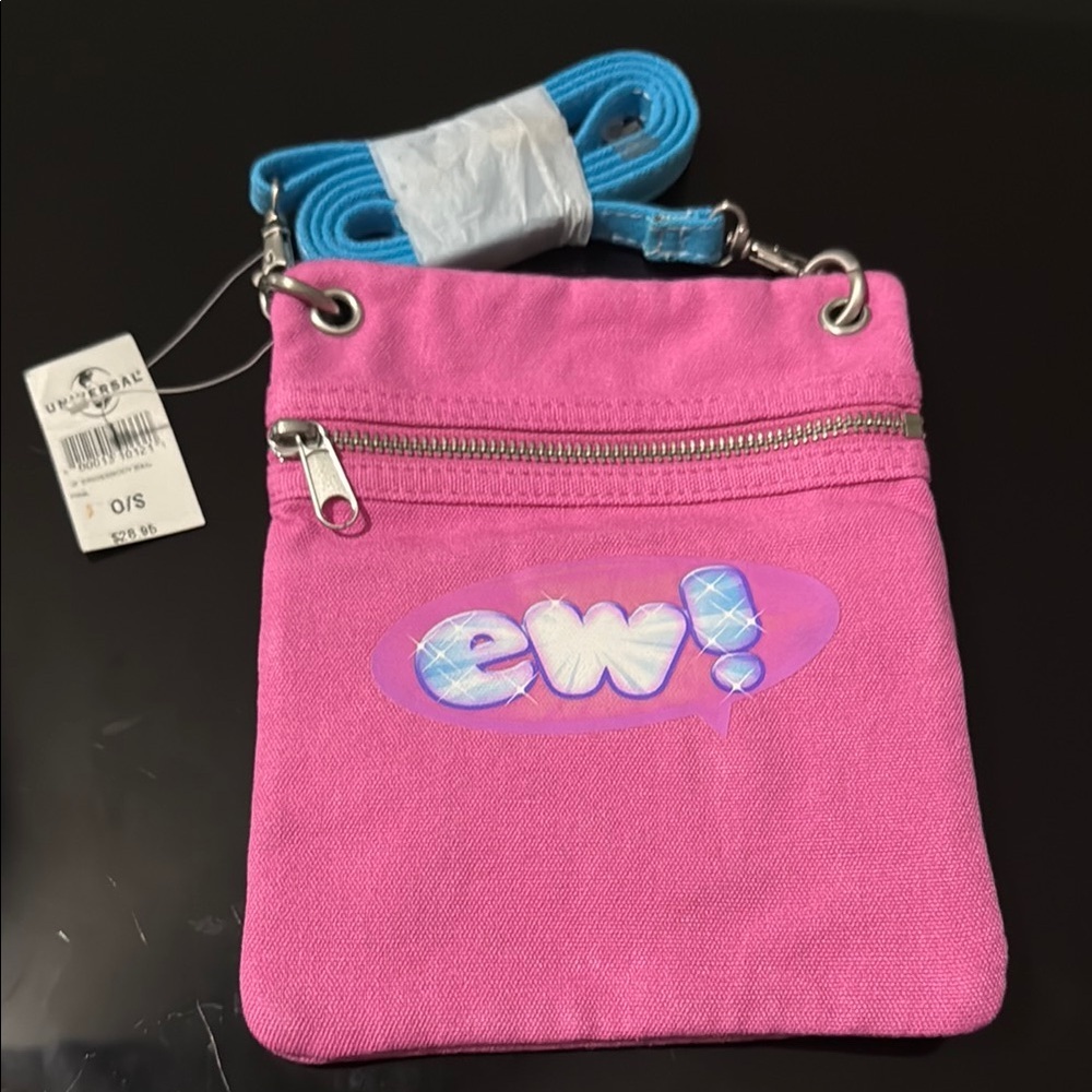Universal Studios Jimmy Fallon Pink Sara Ew Small Crossbody Bag Adjustable Strap